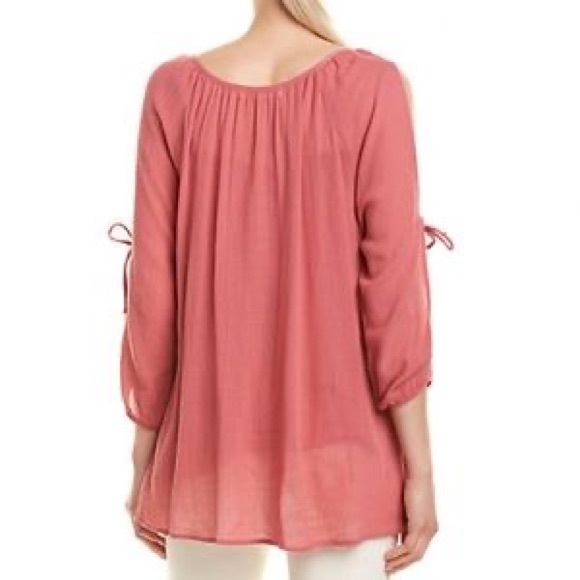 NWT Johnny Was guava gauze pom pom top xs women - Picture 6 of 8